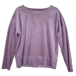 Cable &‎ Gauge Studio Sweatshirt Womens Medium Purple Velour Plush Long Sleeve